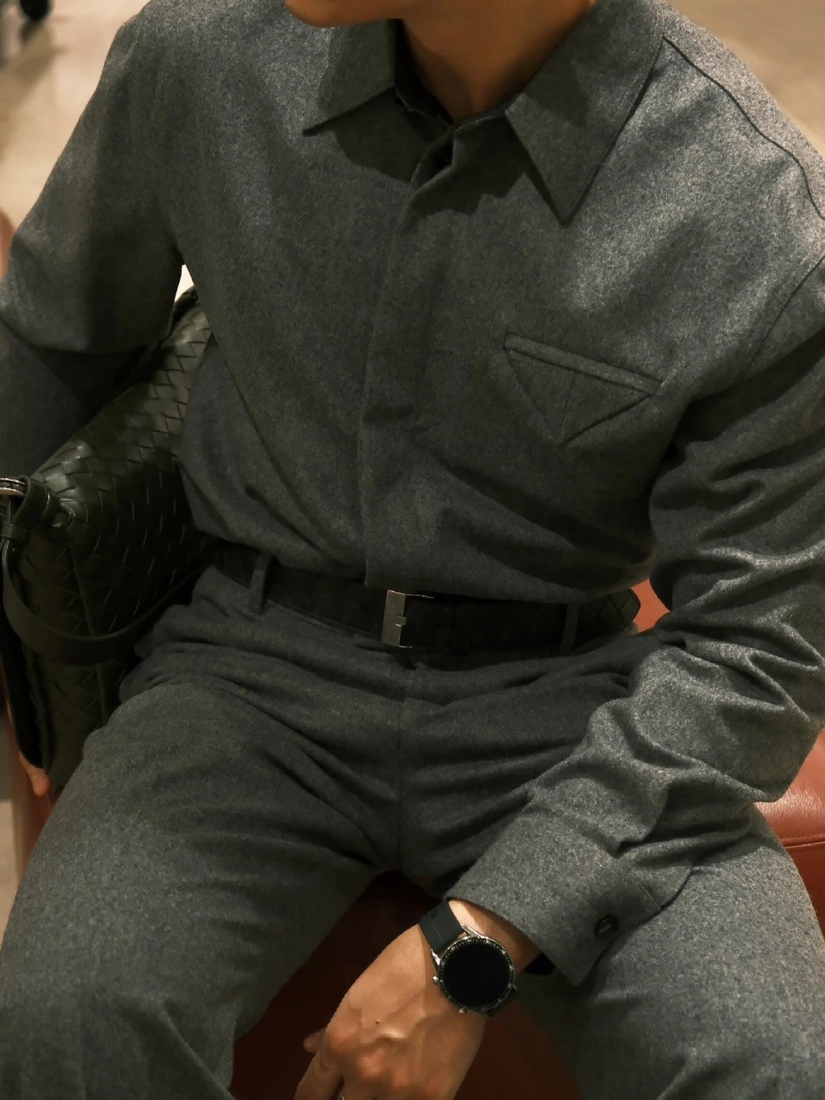 RD-C330 · Grey Wool Mélange Shirt Jacket showcase view 7