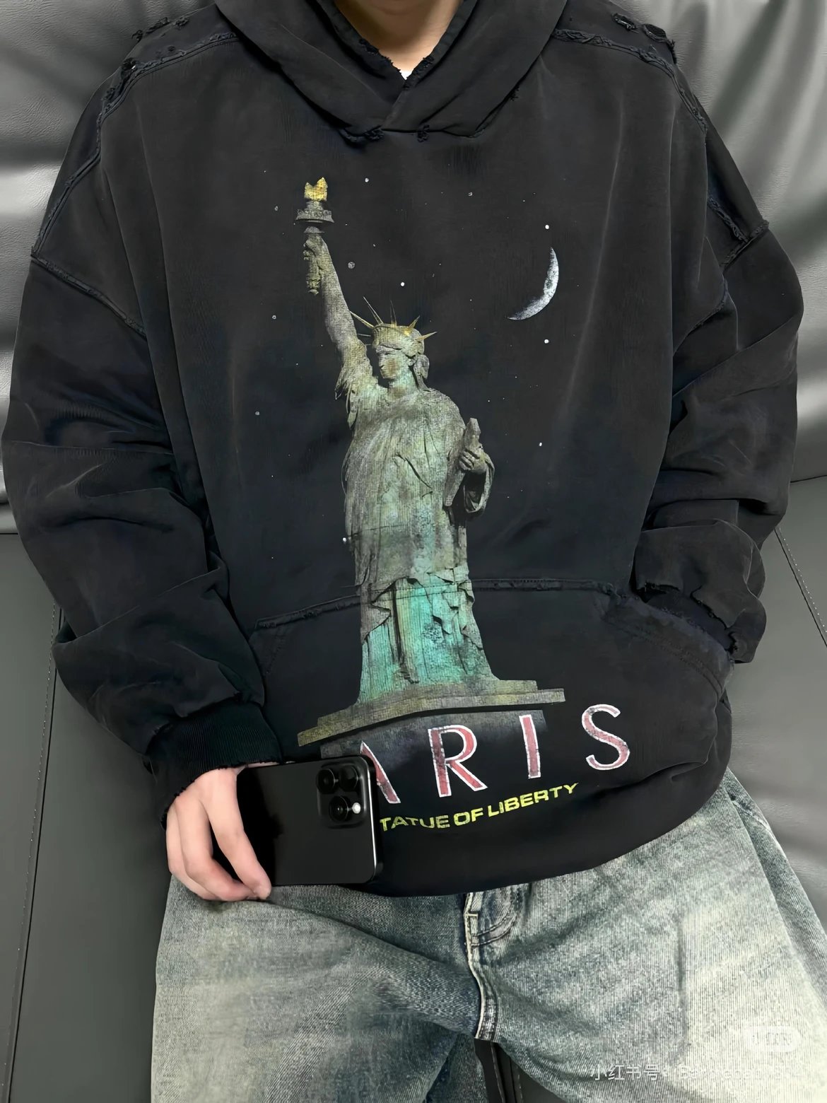 RD-C255 · Statue of Liberty Print Hoodie showcase view 3