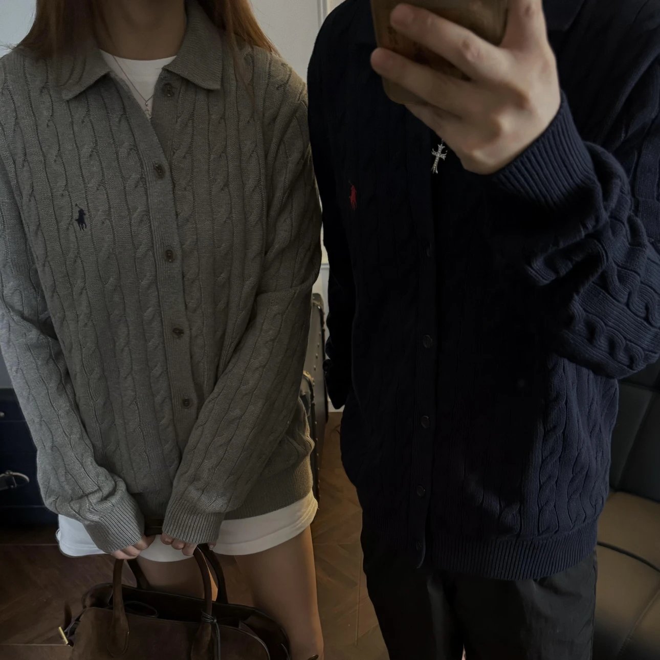 RD-C356 · Cable-Knit Polo Cardigan showcase view 1