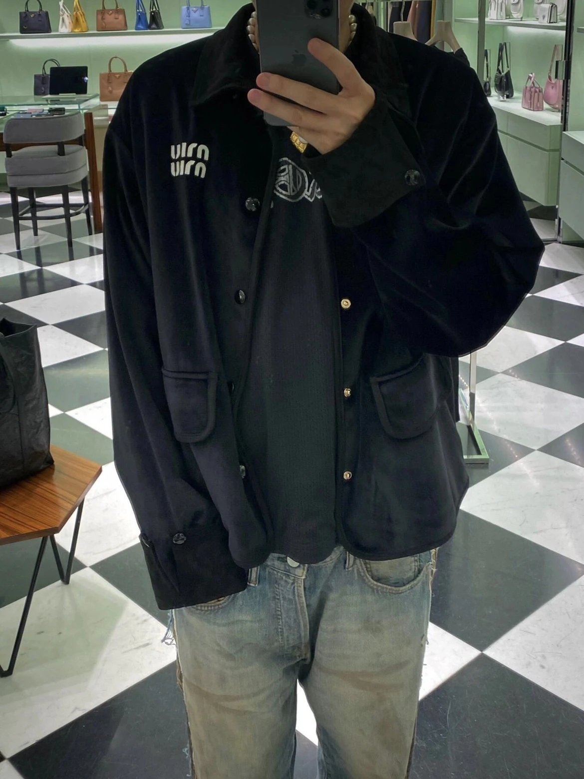 RD-C025 · Black Velvet Casual Jacket showcase view 2
