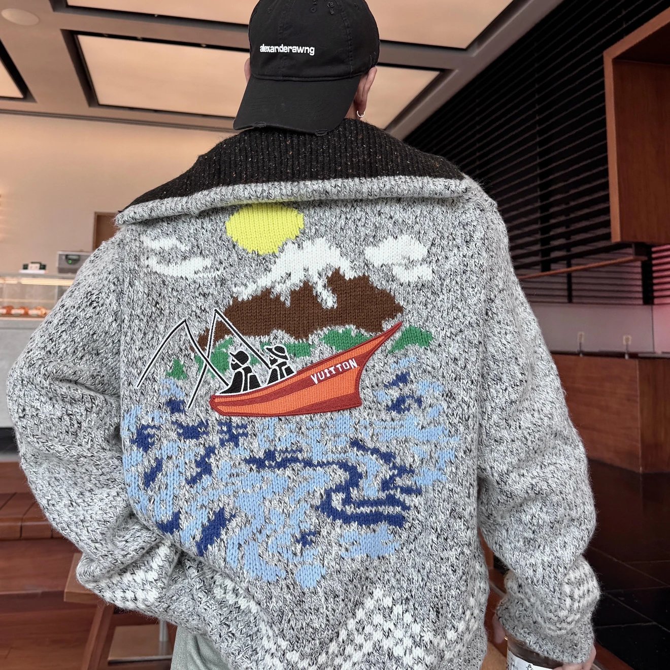 RD-C357 · Fishing Intarsia Half-Zip Sweater showcase view 1
