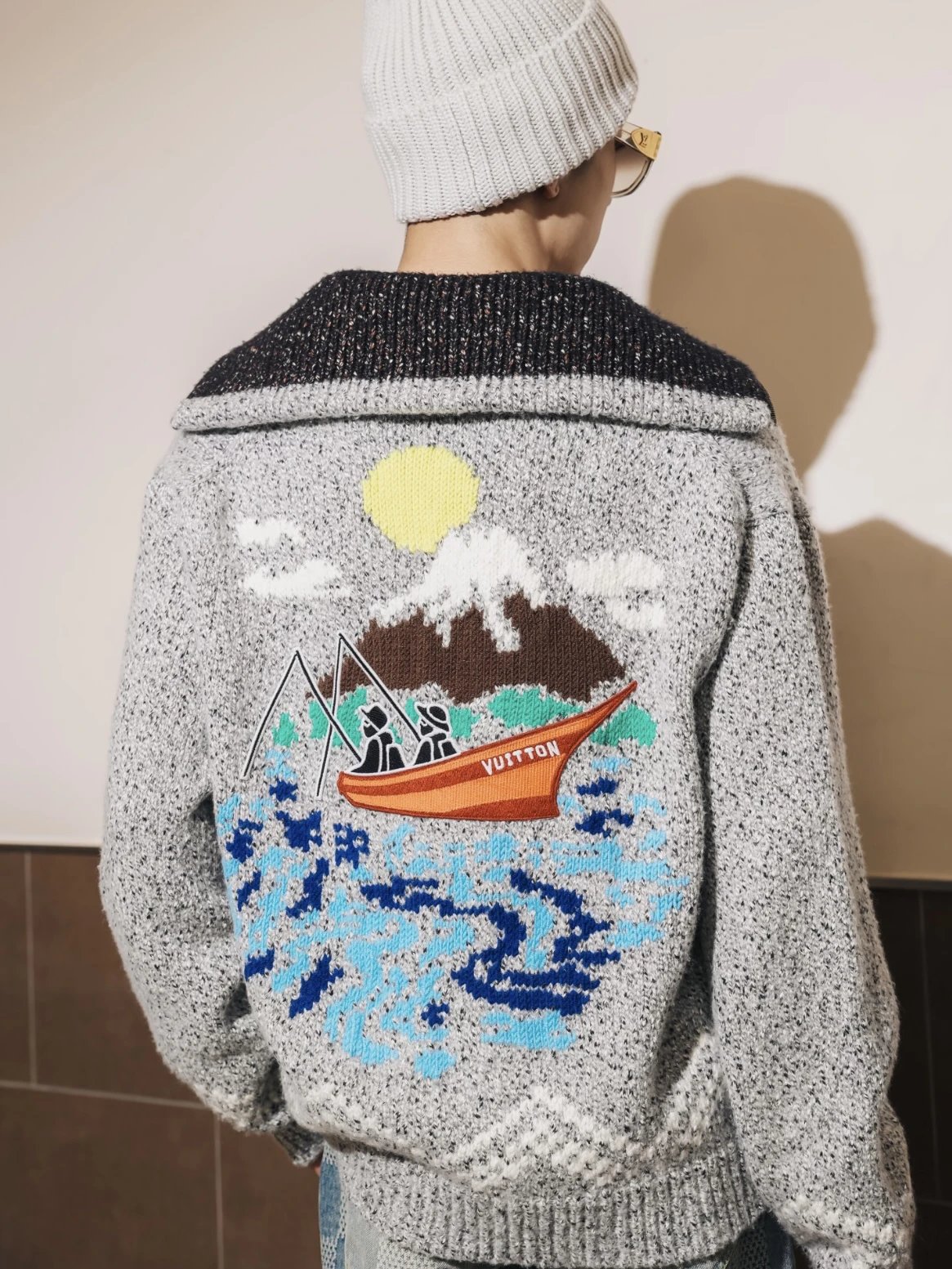 RD-C357 · Fishing Intarsia Half-Zip Sweater showcase view 5