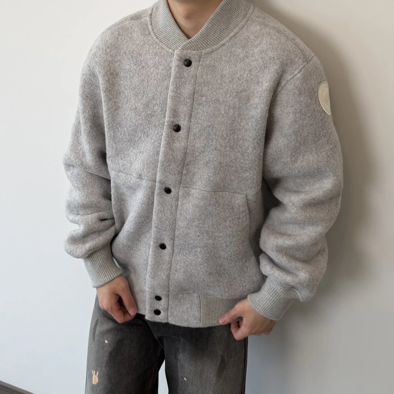 RD-C022 · Hudson White-Label Wool Baseball Jacket showcase view 1