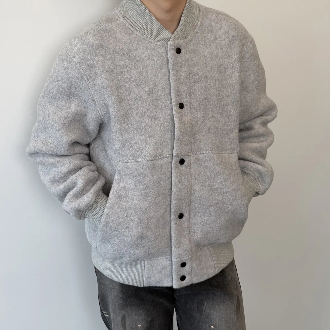 RD-C022 · Hudson White-Label Wool Baseball Jacket showcase view 5