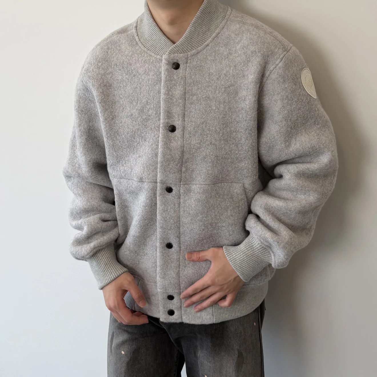 RD-C022 · Hudson White-Label Wool Baseball Jacket showcase view 6
