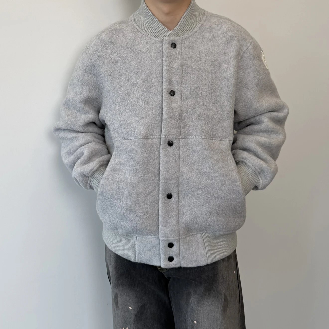 RD-C022 · Hudson White-Label Wool Baseball Jacket showcase view 7