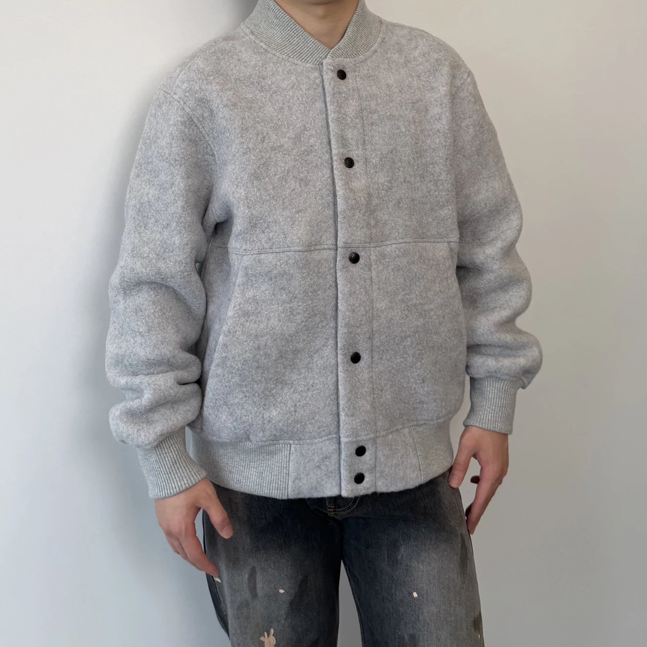 RD-C022 · Hudson White-Label Wool Baseball Jacket showcase view 8