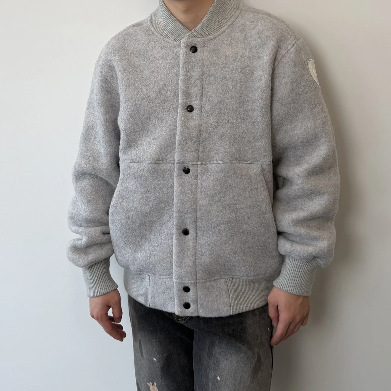 RD-C022 · Hudson White-Label Wool Baseball Jacket showcase view 9