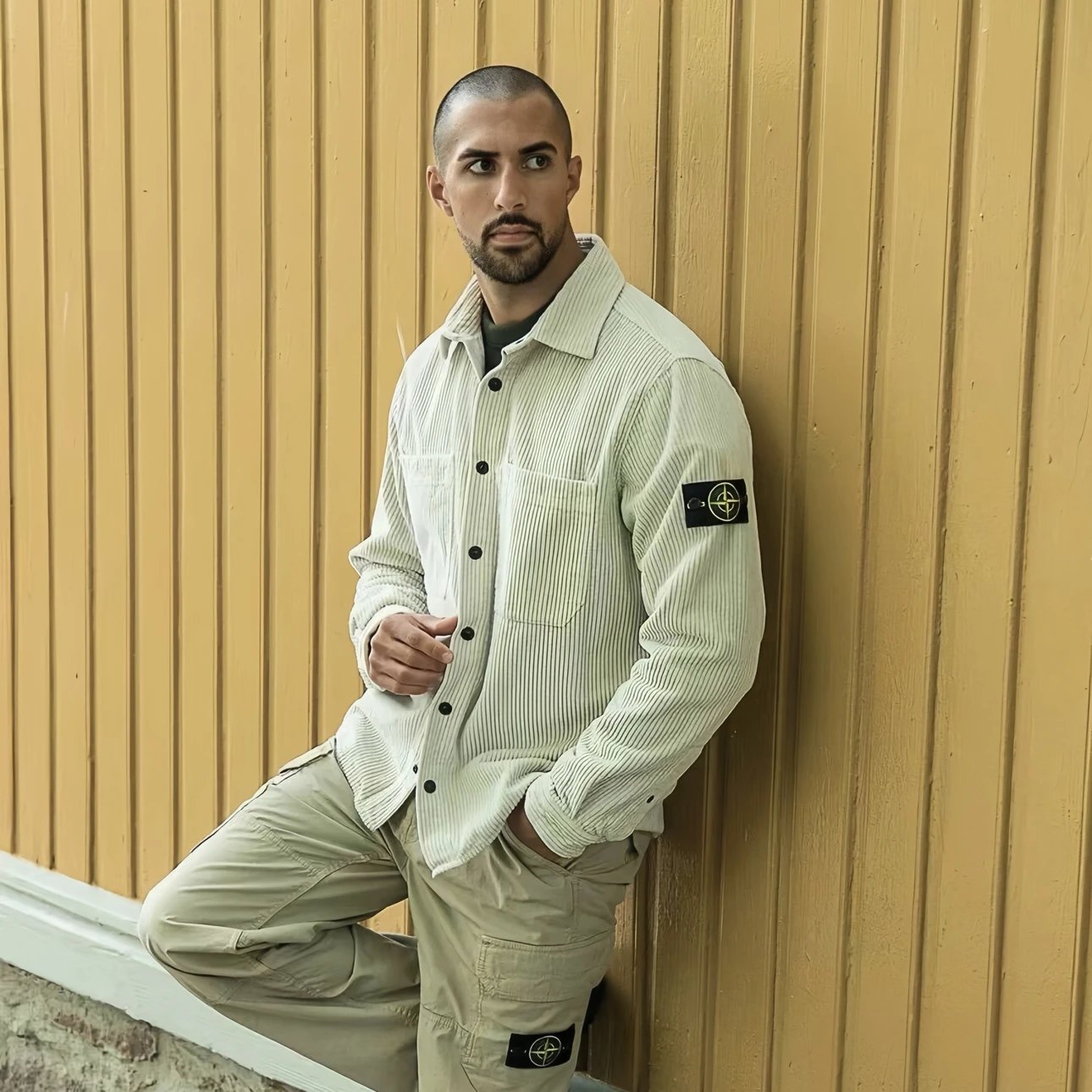 RD-C331 · Beige Corduroy Jacket Shirt showcase view 1