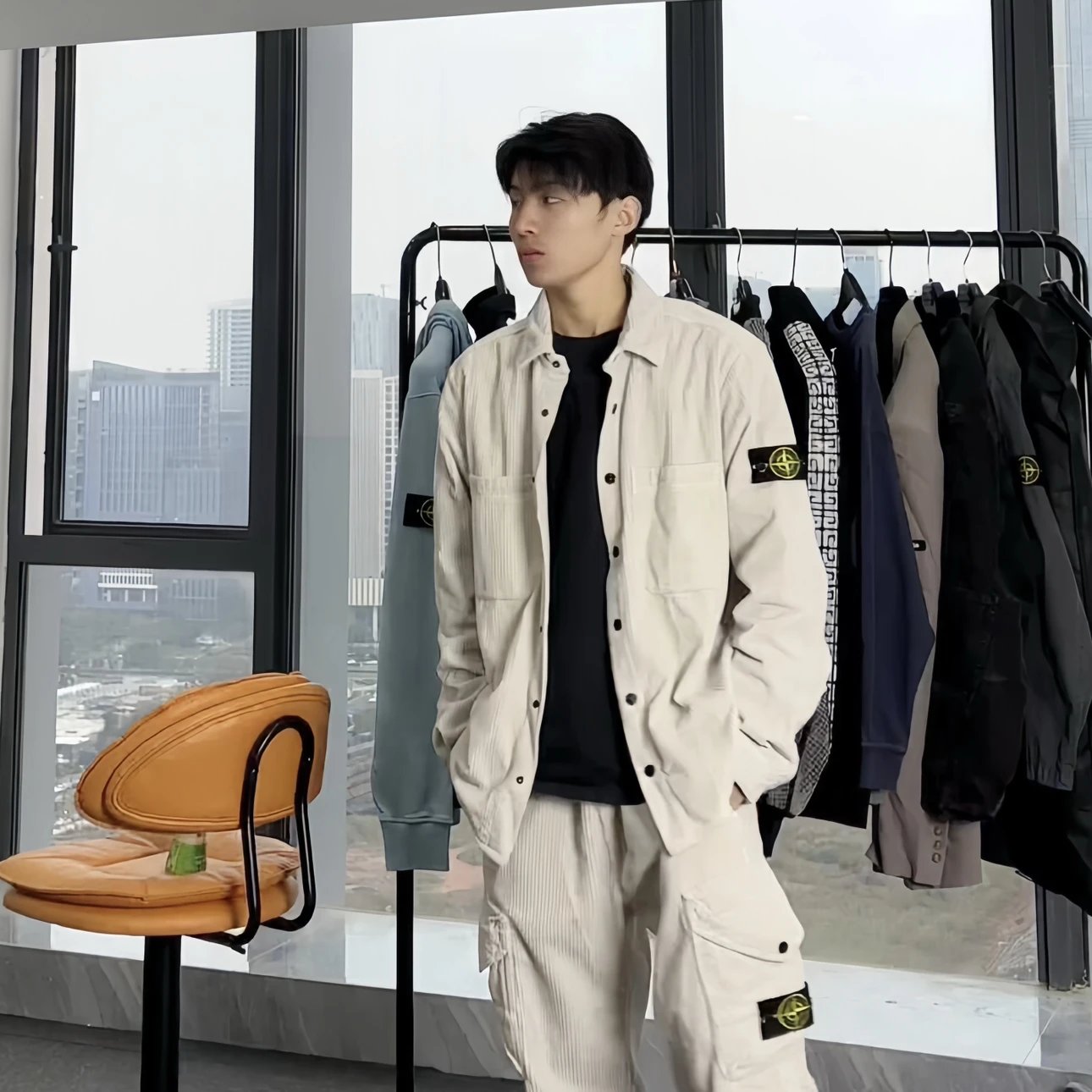 RD-C331 · Beige Corduroy Jacket Shirt showcase view 4