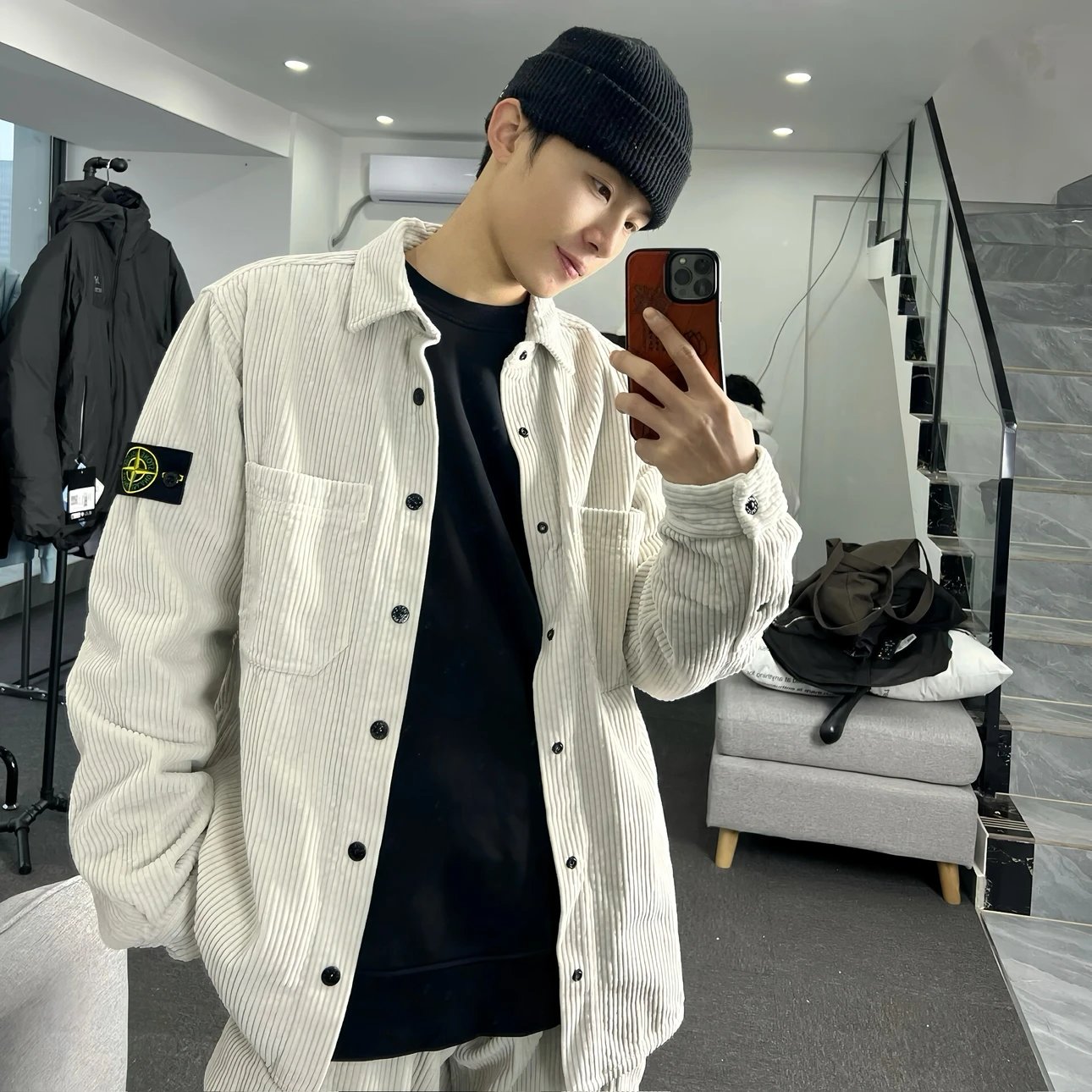 RD-C331 · Beige Corduroy Jacket Shirt showcase view 6