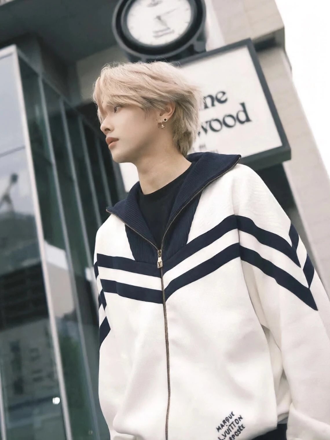 RD-C221 · Striped Stand-Collar Zip Jacket showcase view 3