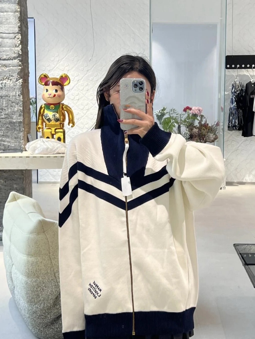 RD-C221 · Striped Stand-Collar Zip Jacket showcase view 7