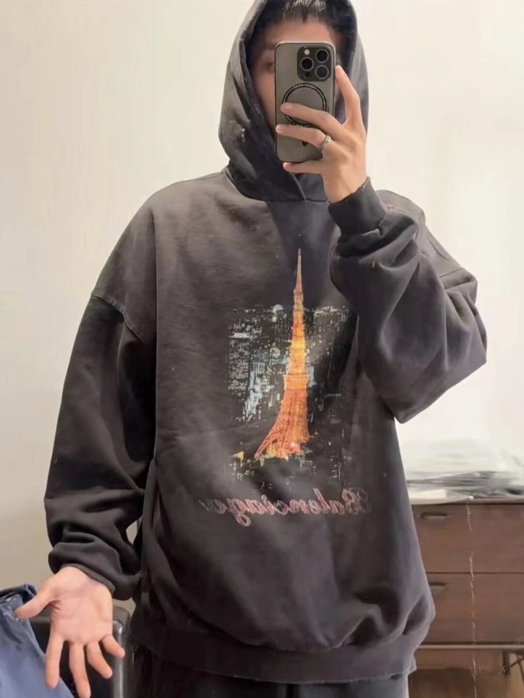 RD-C258 · Tokyo Tower Printed Hoodie showcase view 3