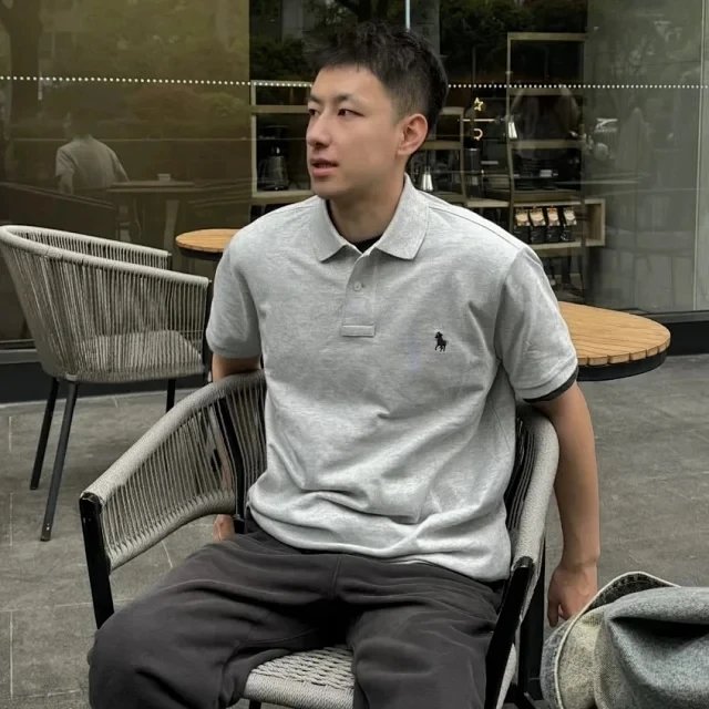 RD-C102 · Gray Equestrian-Logo Polo Shirt showcase view 1