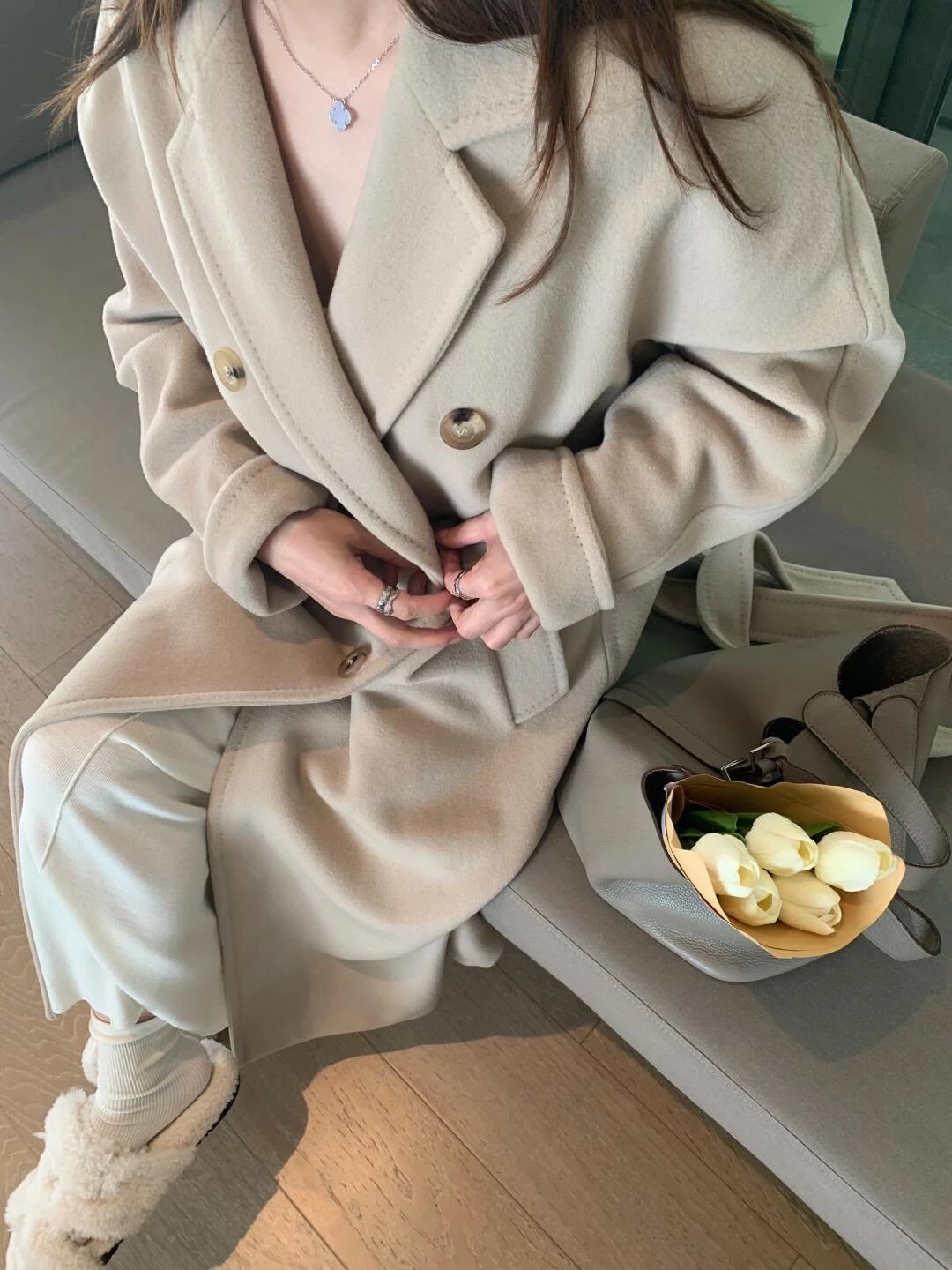 RD-C222 · 101801 Virgin Wool–Cashmere Long Coat showcase view 9