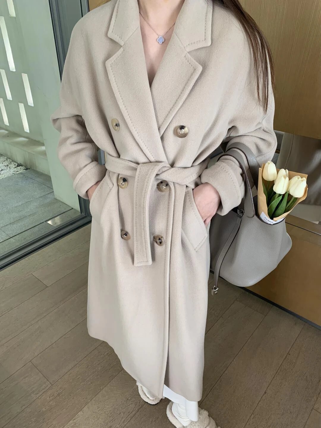 RD-C222 · 101801 Virgin Wool–Cashmere Long Coat showcase view 10