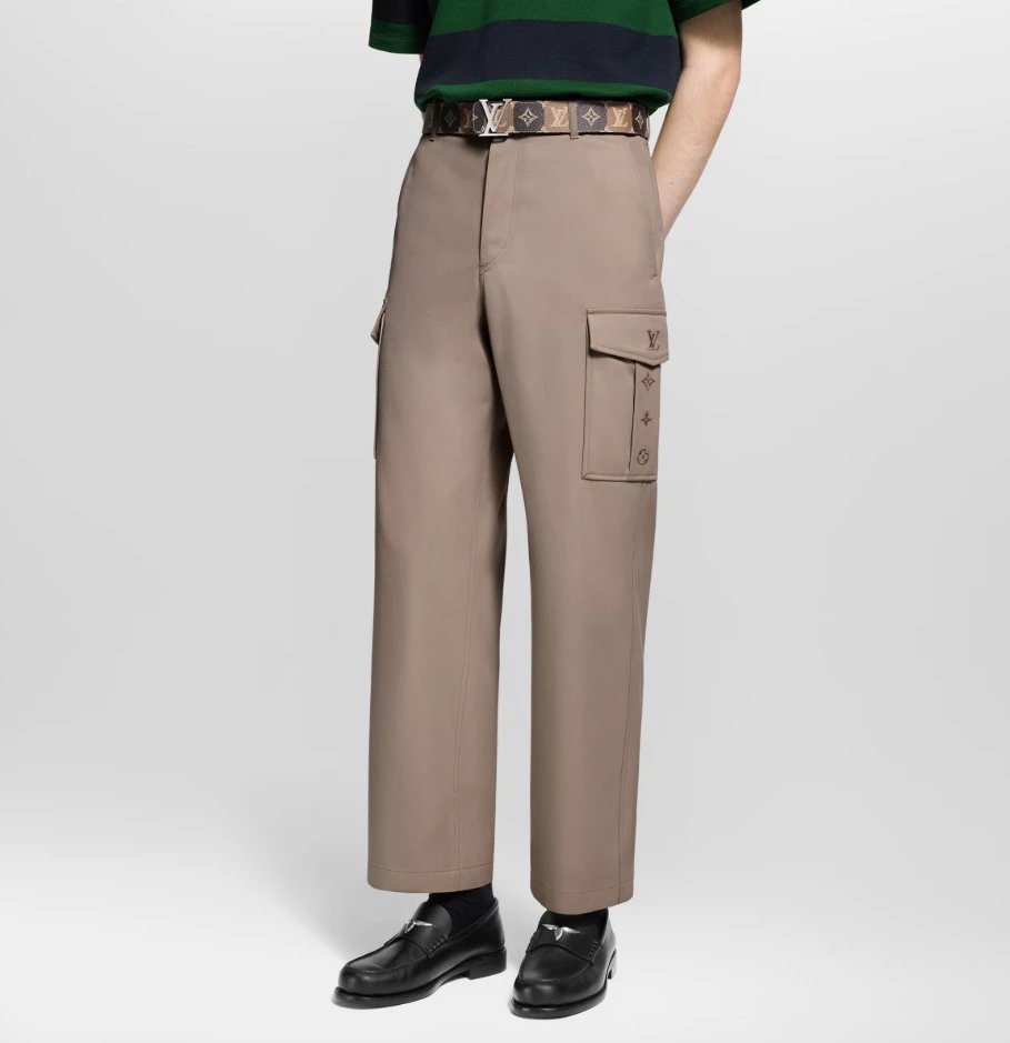 RD-C412 · Embroidered Multi-Pocket Straight Cargo Trousers showcase view 1