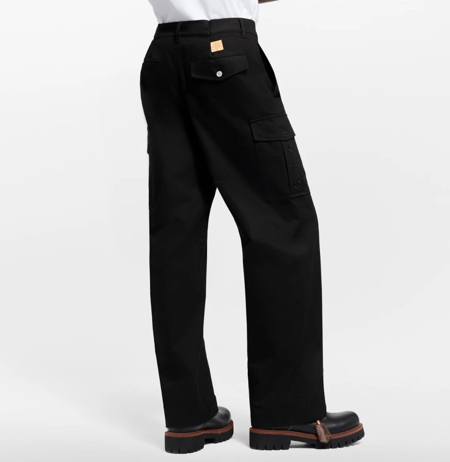 RD-C412 · Embroidered Multi-Pocket Straight Cargo Trousers showcase view 3