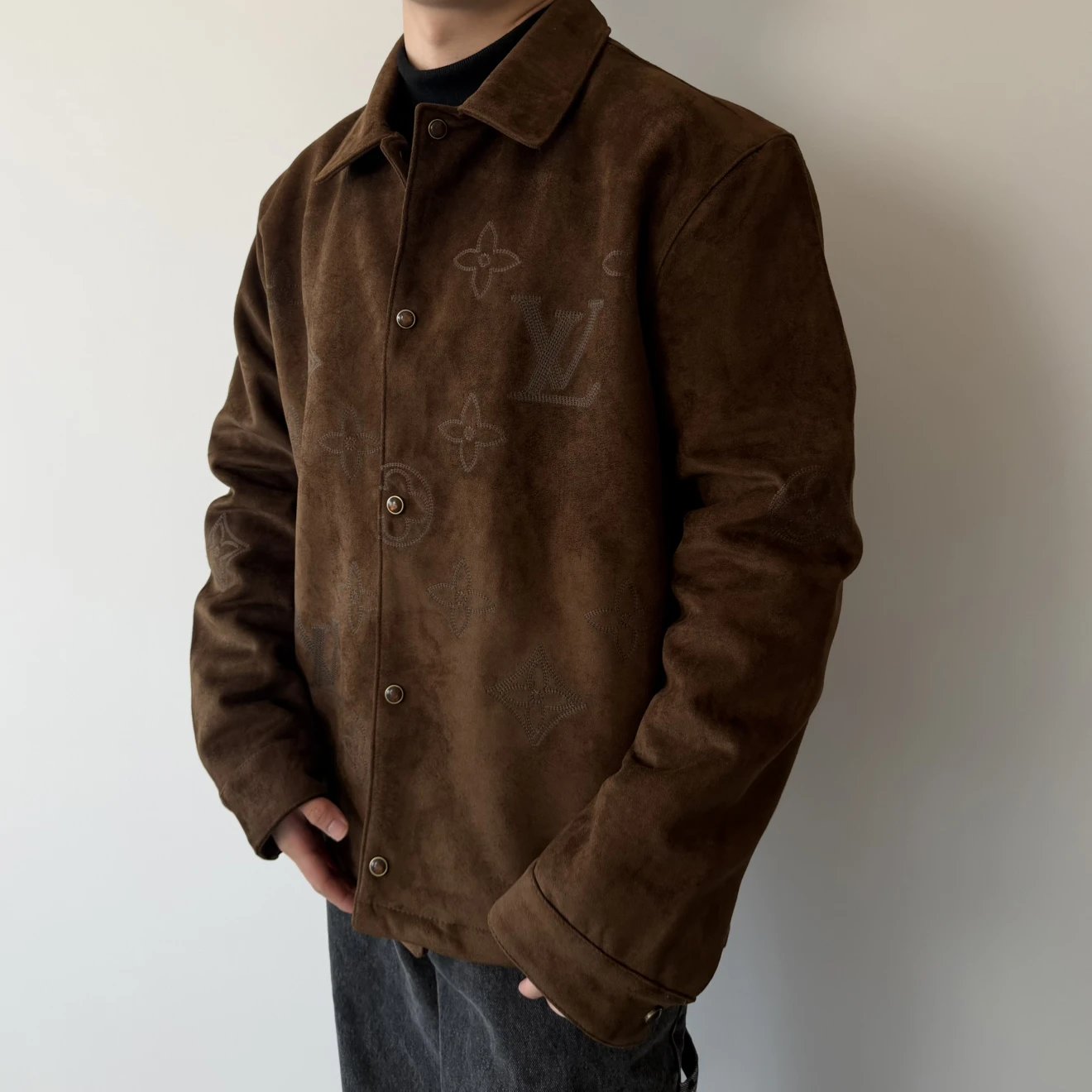 RD-C001 · Embroidered Full-Grain Suede Shirt Jacket showcase view 1