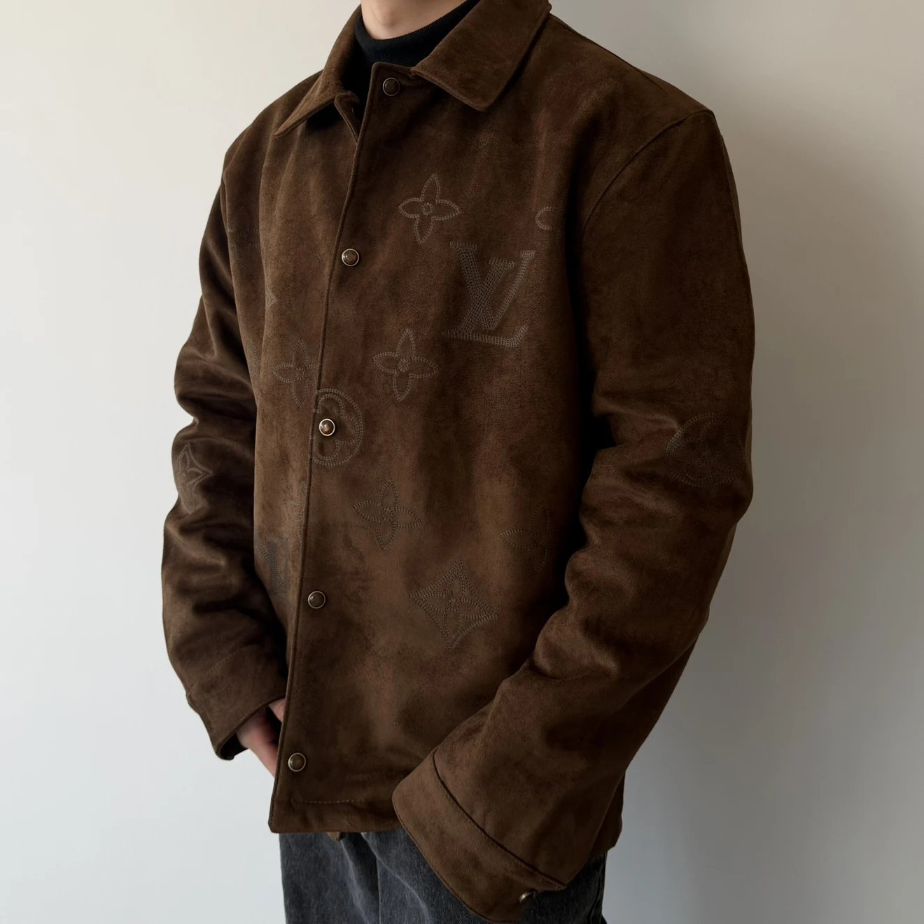 RD-C001 · Embroidered Full-Grain Suede Shirt Jacket showcase view 2