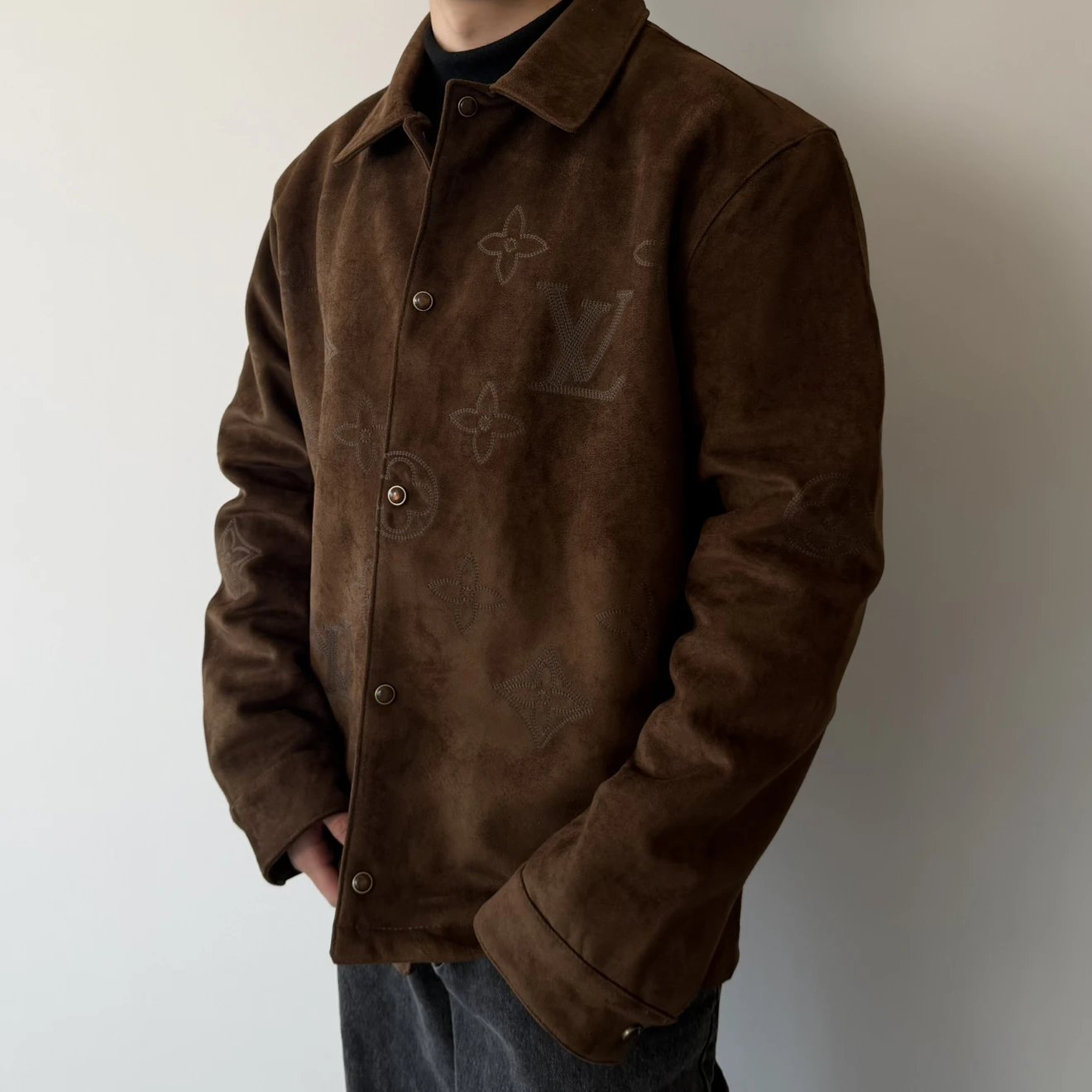 RD-C001 · Embroidered Full-Grain Suede Shirt Jacket showcase view 3