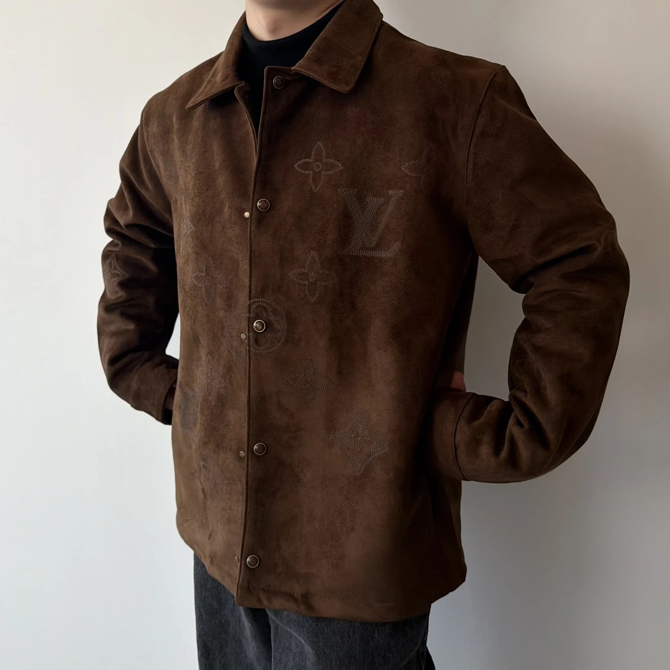 RD-C001 · Embroidered Full-Grain Suede Shirt Jacket showcase view 4