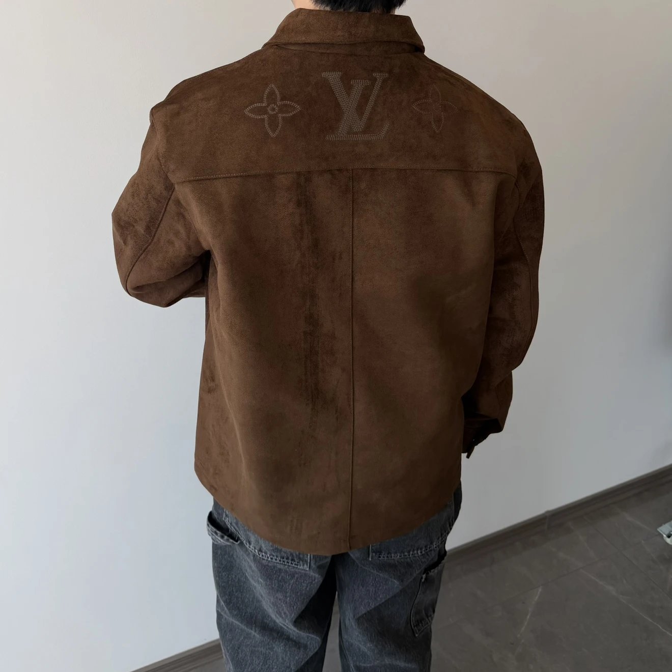 RD-C001 · Embroidered Full-Grain Suede Shirt Jacket showcase view 5