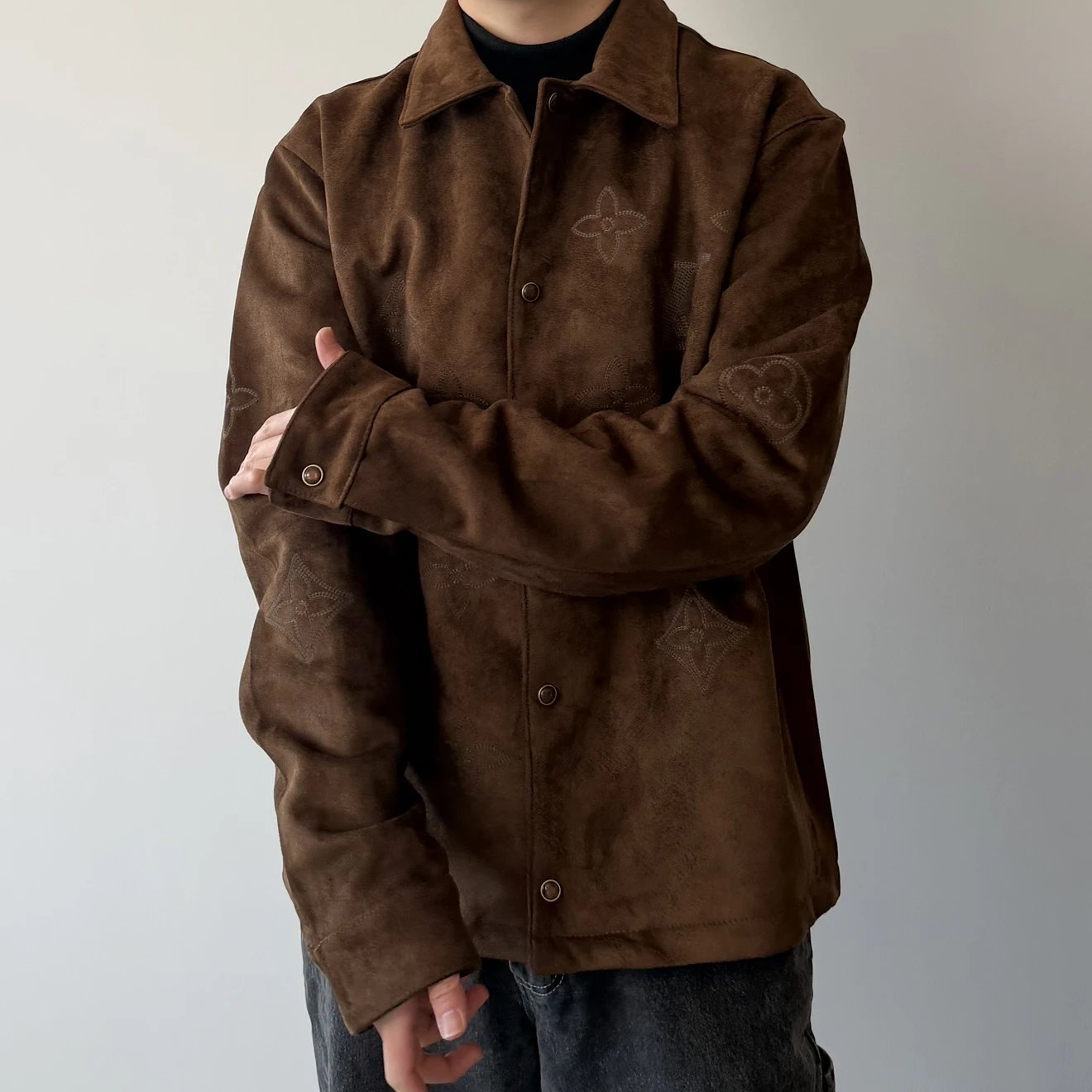 RD-C001 · Embroidered Full-Grain Suede Shirt Jacket showcase view 16