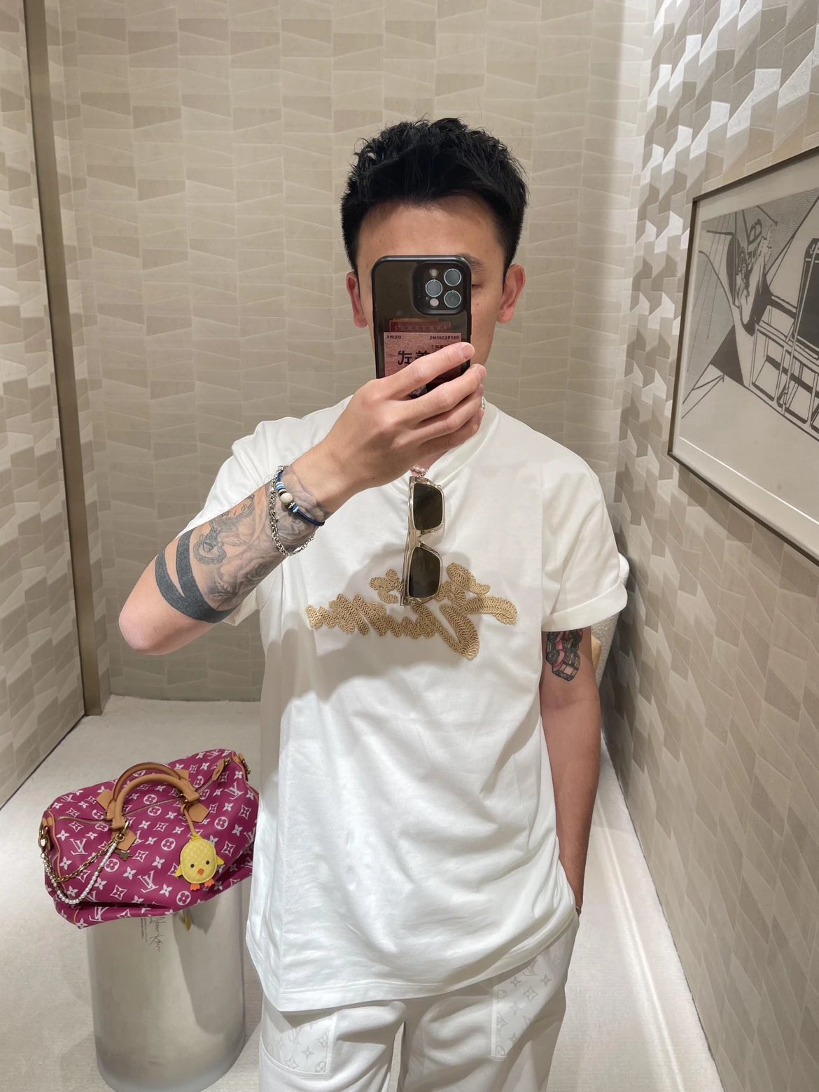 RD-C141 · Early Autumn Embroidered T-Shirt — Black & White showcase view 2