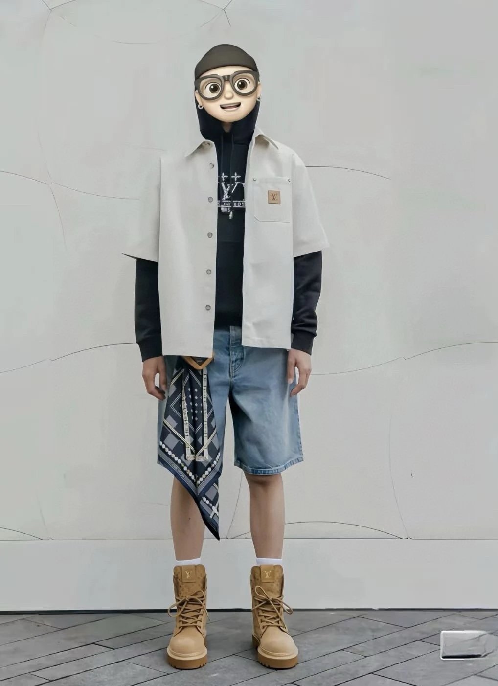 RD-C286 · Washed Denim Logo Shorts showcase view 2