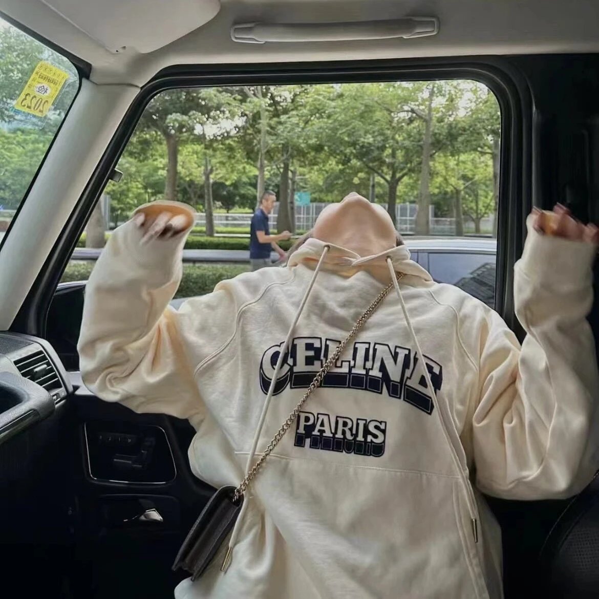 RD-C259 · Ivory Colorblock Logo Hoodie showcase view 1