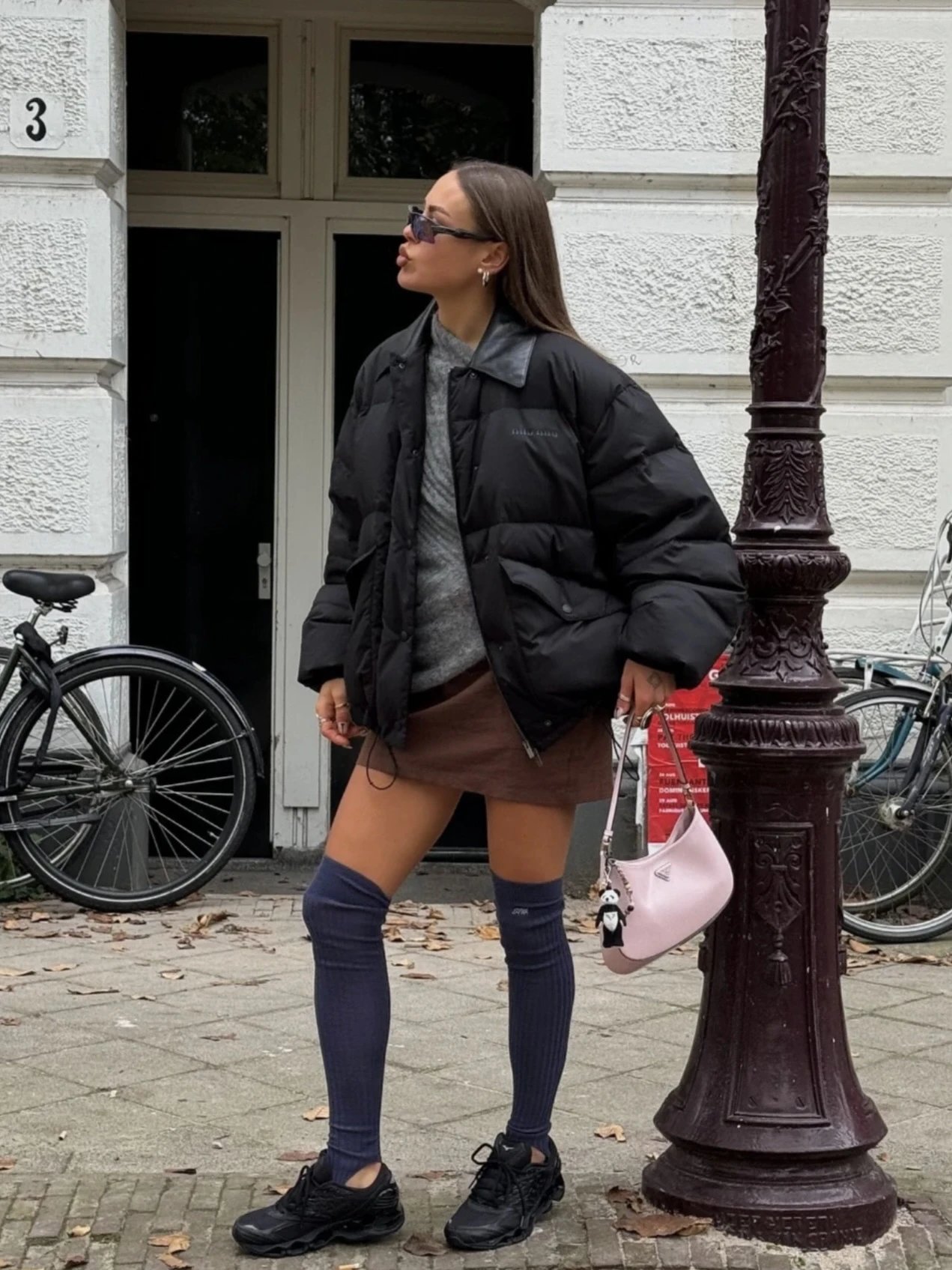 RD-C317 · Leather-Collar Cropped Down Jacket showcase view 5