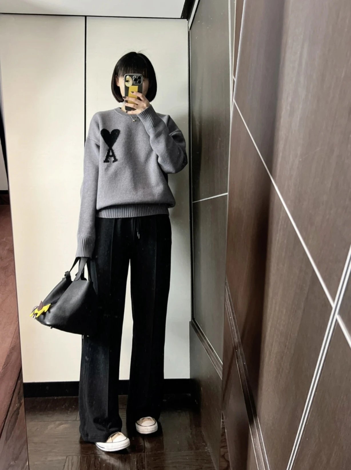 RD-C363 · Grey Heart Logo Wool Crewneck Sweater showcase view 11
