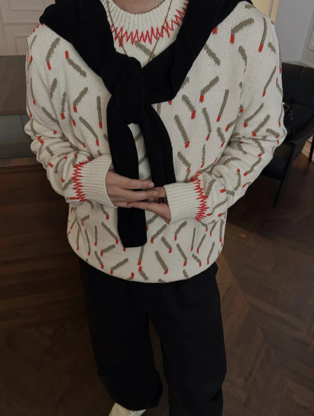 RD-C364 · Matchstick Jacquard Cotton Sweater showcase view 6