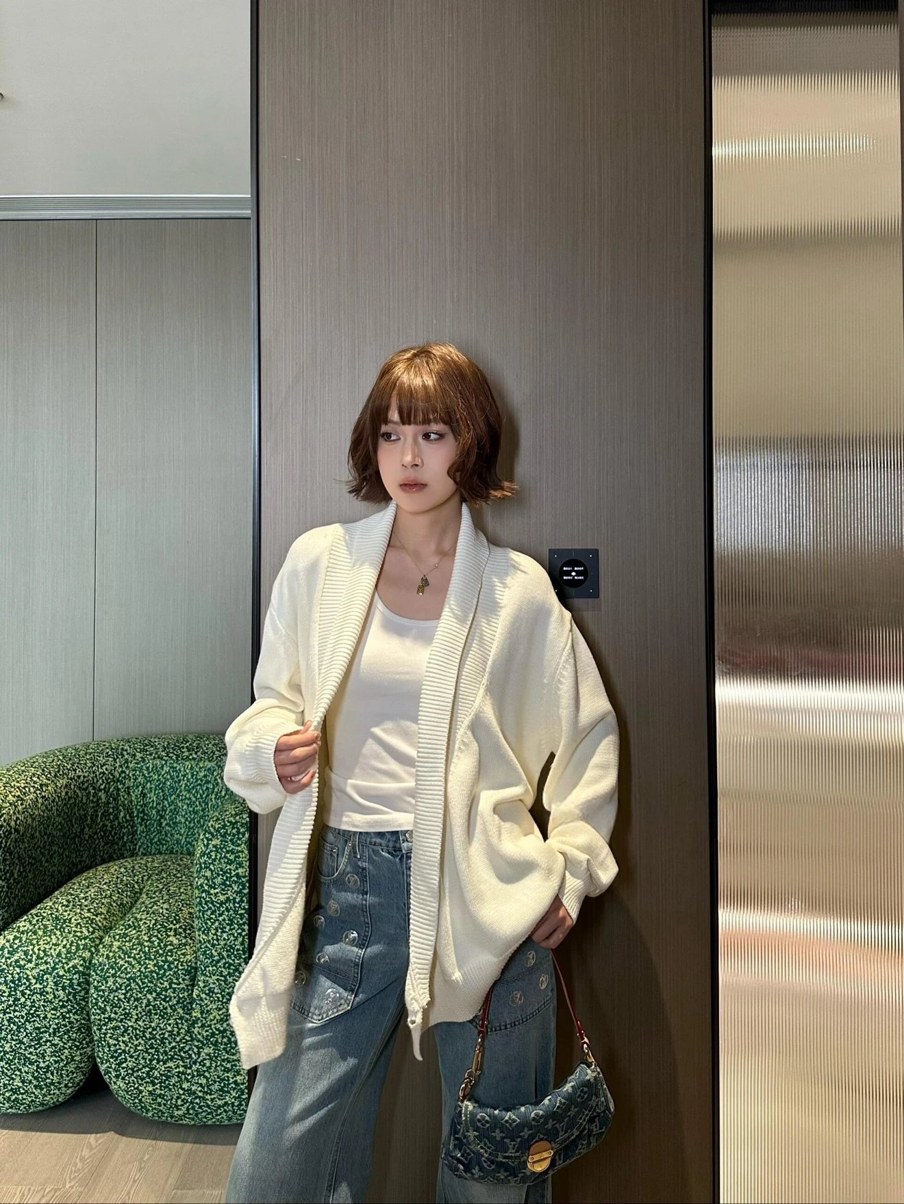 RD-C365 · Asymmetric Wool-Cotton Wrap Cardigan showcase view 5