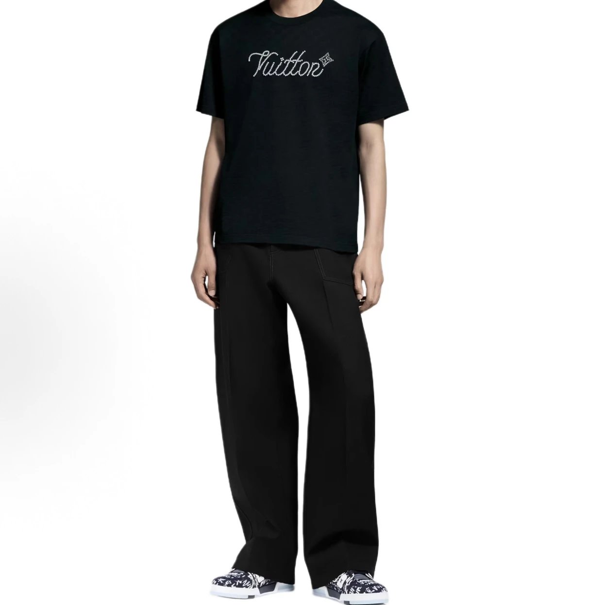 RD-C143 · Beaded Script Knit T-Shirt showcase view 1
