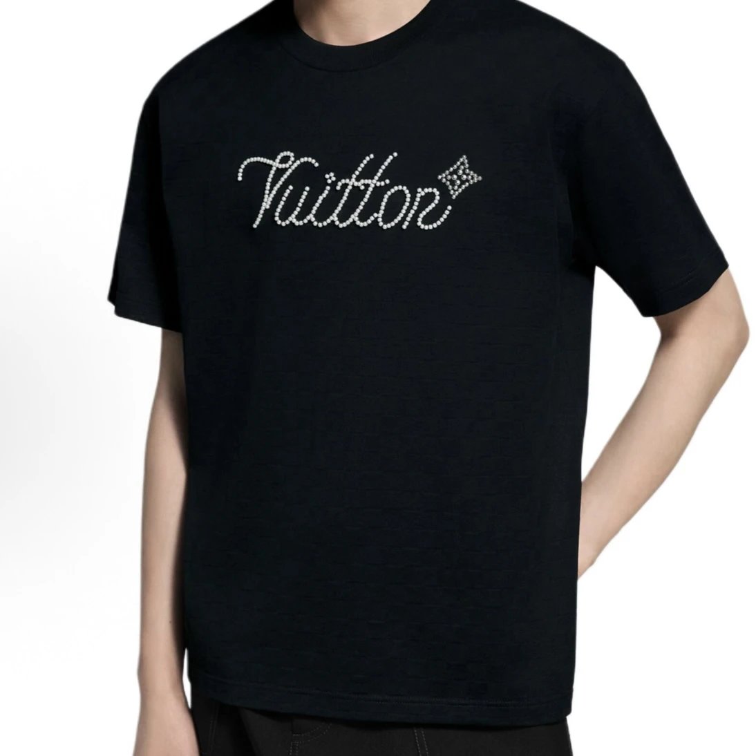 RD-C143 · Beaded Script Knit T-Shirt showcase view 5