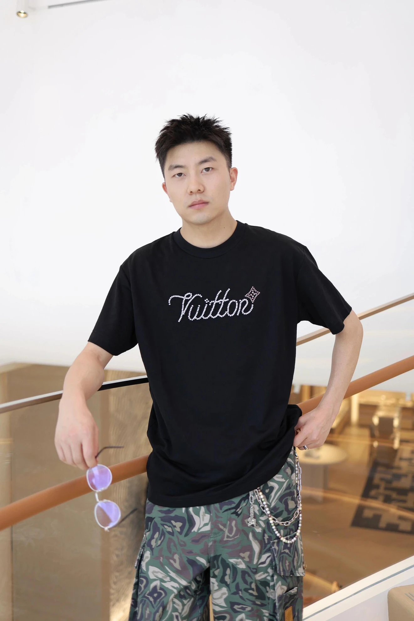 RD-C143 · Beaded Script Knit T-Shirt showcase view 9