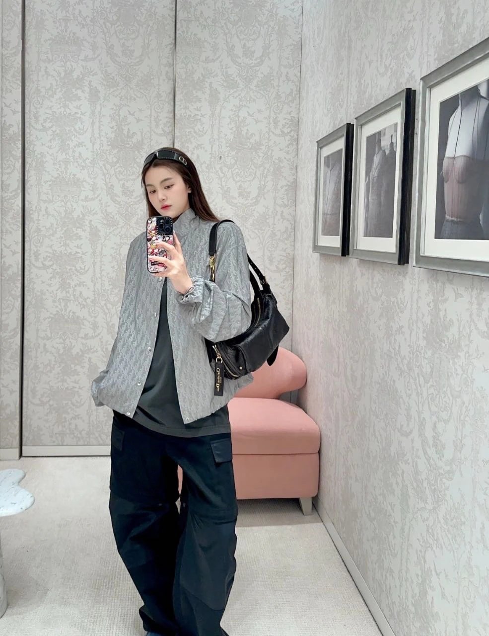 RD-C010 · Reflective Monogram Half-Collar Jacket showcase view 8