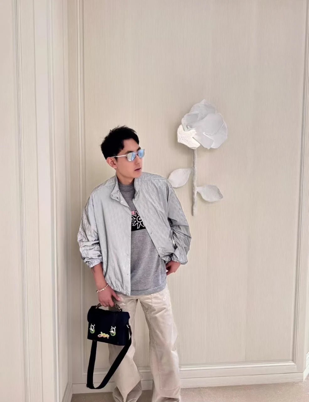 RD-C010 · Reflective Monogram Half-Collar Jacket showcase view 9