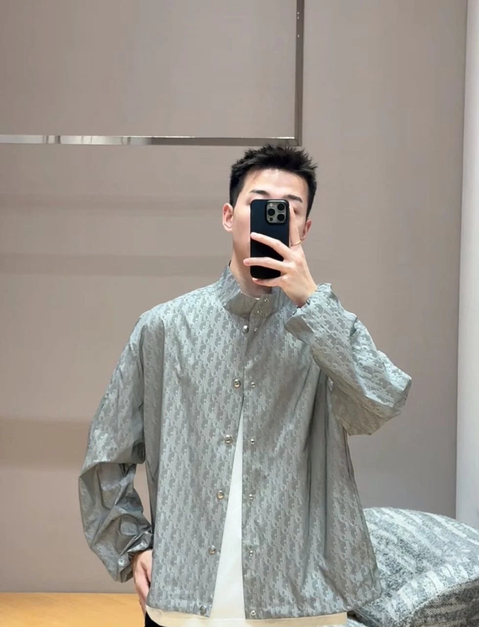 RD-C010 · Reflective Monogram Half-Collar Jacket showcase view 10