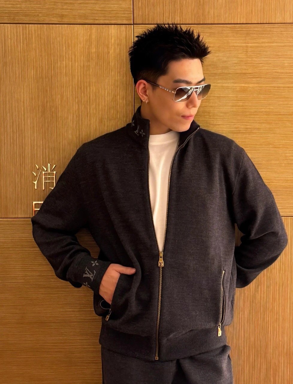 RD-C011 · Jacquard Stand-Collar Knit Jacket showcase view 4