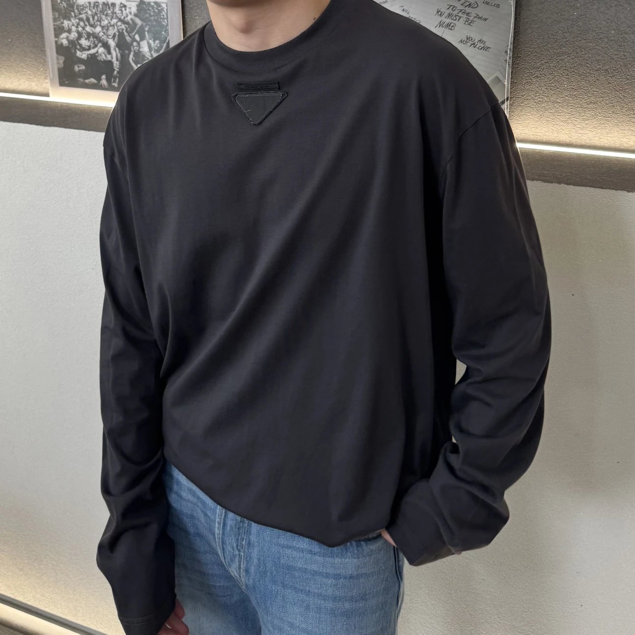 RD-C393 · Triangle-Patch Long-Sleeve T-Shirt showcase view 6
