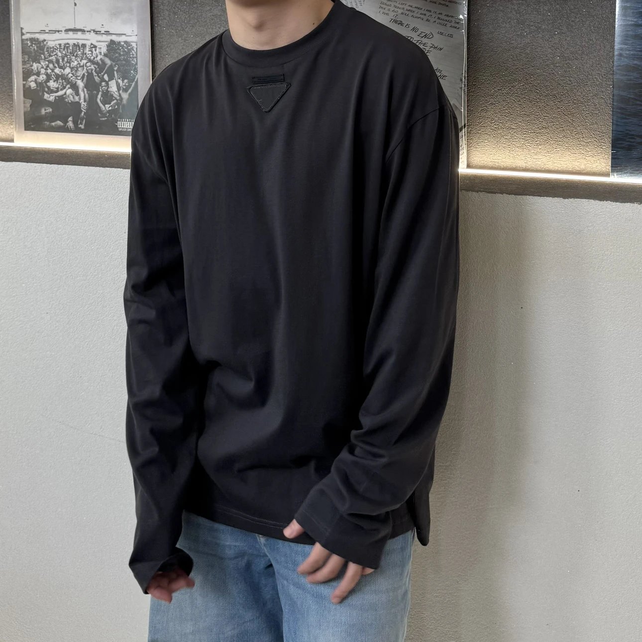 RD-C393 · Triangle-Patch Long-Sleeve T-Shirt showcase view 7
