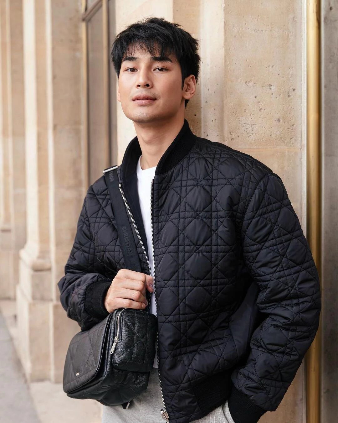 RD-C318 · Reversible Rattan-Quilted Bomber Jacket showcase view 1