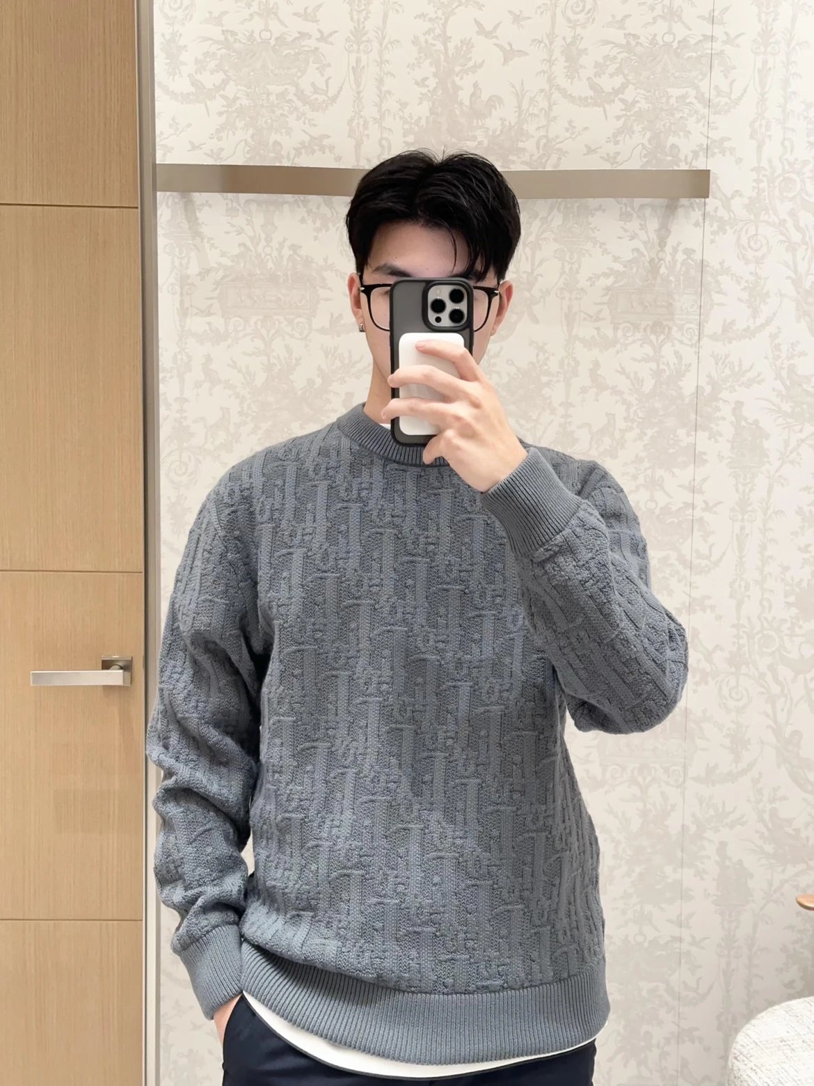 RD-C367 · Tonal Motif Crewneck Sweater showcase view 2