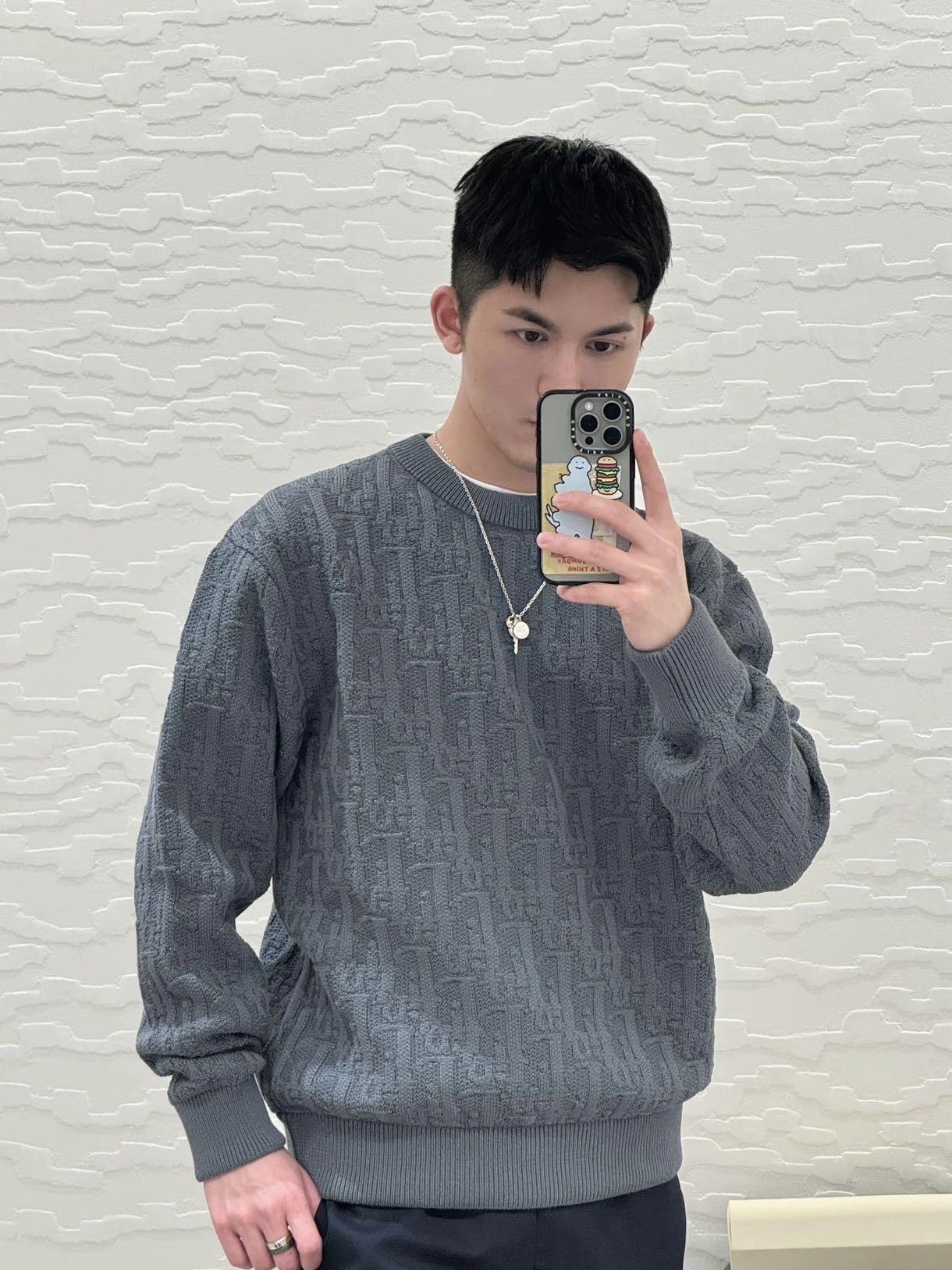 RD-C367 · Tonal Motif Crewneck Sweater showcase view 3