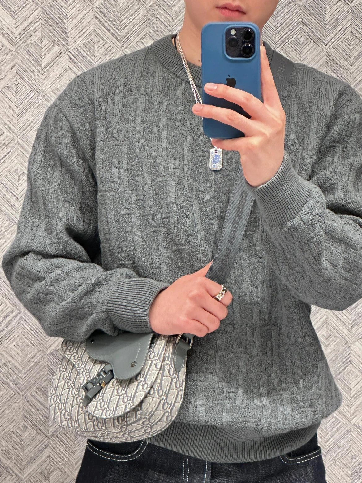 RD-C367 · Tonal Motif Crewneck Sweater showcase view 4