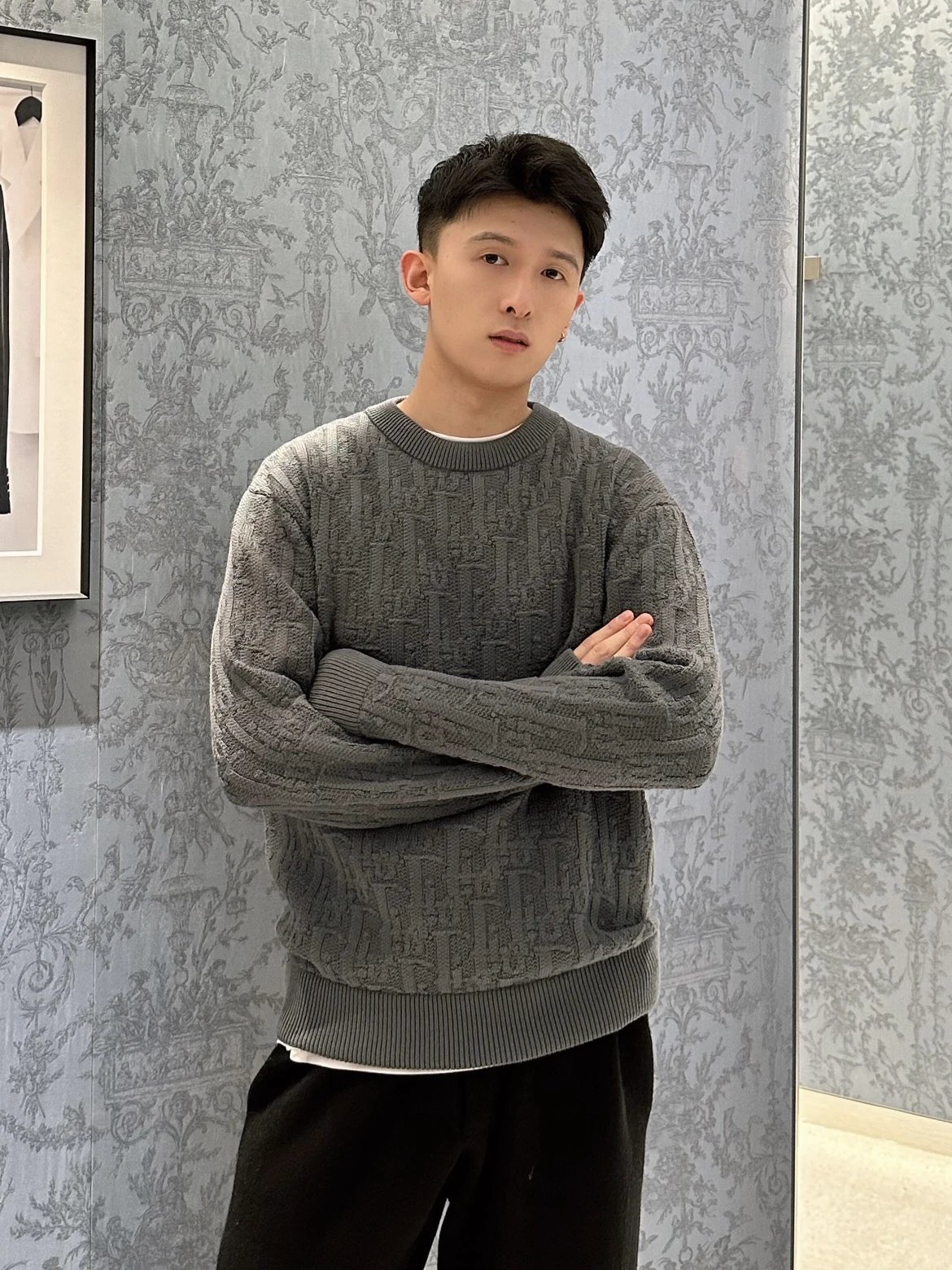RD-C367 · Tonal Motif Crewneck Sweater showcase view 6